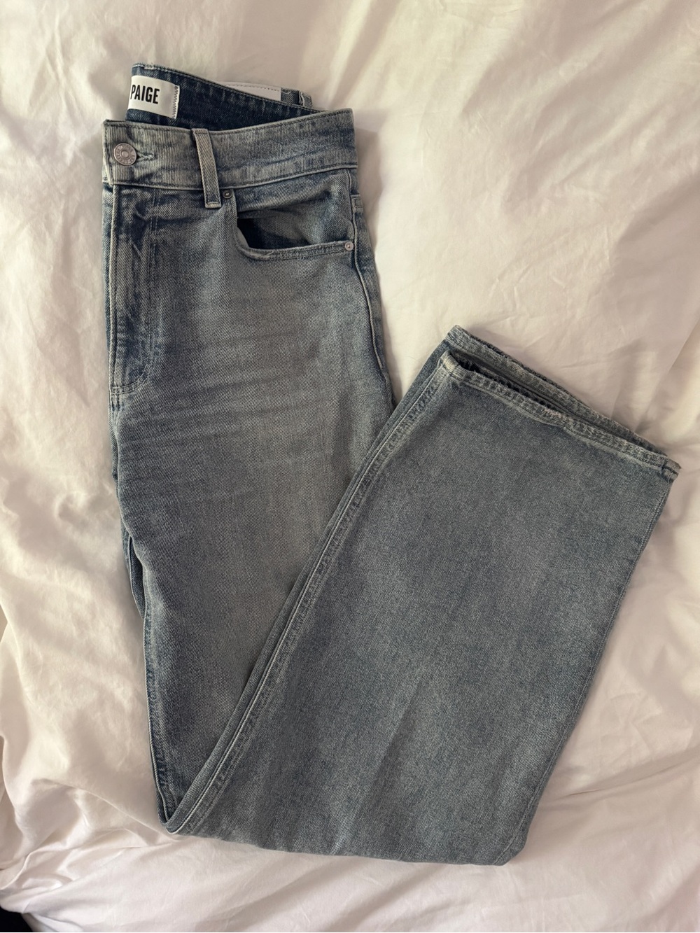 PAIGE Light Wash High-Rise Wide Leg Jeans - Picture 6 of 16